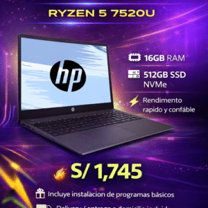 HP 255 G10 – Ryzen 5 7520U| 16GB RAM | 512GB SSD NVMe