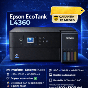 Epson EcoTank L4360 Impresora Multifuncional a Color Wi-Fi y Dúplex