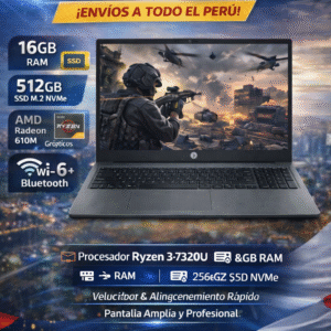 Notebook HP 255 G10, 15.6" LCD LED HD SVA, AMD Ryzen 5 7520U 2.8 / 4.3GHz, 16GB RAM