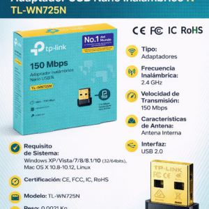 Adaptatdor USB inalambrico 150MBPS 2.4GHZ
