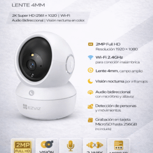CAM IP INTERIOR 2MP 1080P WIFI LENTE 4MM