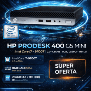 PC HP 400 G5 MINI I7-9700T 2.0-4.3GHZ / 8GB / 256M2 + 1TB HDD