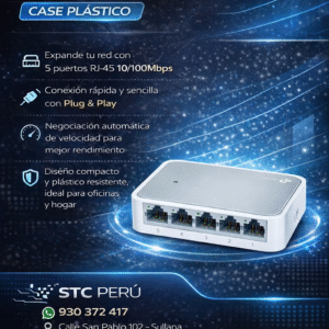 SWITCH 5P 10/100MBPS CASE PLASTICO