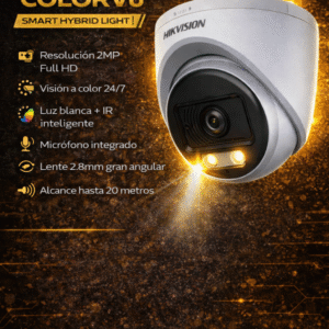 TURRET 2MP COLORVU SMART HYBRID LIGHT IR 20M 2.8MM C/AUDIO
