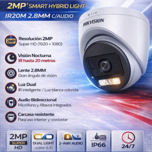 TURRET 2MP SMART HYBRID LIGHT IR20M 2.8MM C/AUDIO